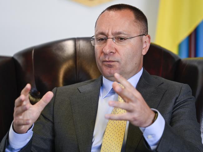 CANBERRA, AUSTRALIA  - NewsWire Photos - January 20, 2025:  Ukrainian Ambassador to Australia Vasyl Myroshnychenko at the Ukraine Embassy in Canberra. Picture: NewsWire / Martin Ollman