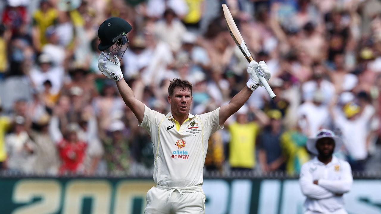 Warner celebrates the double century (Picture by Michael Klein)