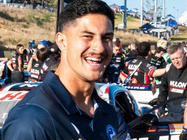 SYDNEY, AUSTRALIA - JULY 30: Dylan Brown of the Parramatta Eels is picture on the grid prior to race 2 of the Beaurepaires Sydney SuperNight, part of the 2023 Supercars Championship Series at Sydney Motorsport Park on July 30, 2023 in Sydney, Australia. (Photo by Daniel Kalisz/Getty Images)