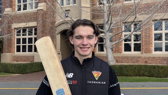 Launceston teenager, Aidan O'Connor has signed a local rookie contract with the Tasmanian Tigers for the coming summer. Picture: Cricket Tasmania