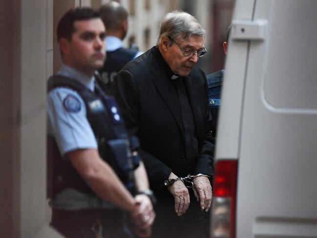 Cardinal George Pell leaves the Supreme Court of Victoria in Melbourne. Picture: AAP