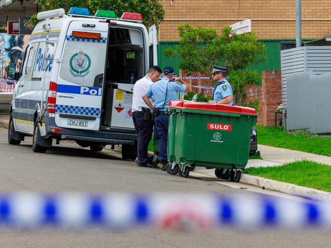 Detectives have closed part of Knox St while they investigate. Picture: Justin Lloyd