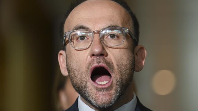 CANBERRA, Australia, NewsWire Photos. June 6, 2024: Leader of the Australian Greens Adam Bandt holds a press conference at Parliament House in Canberra. Picture: NCA NewsWire / Martin Ollman