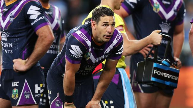 Melbourne's Billy Slater will face the NRL judiciary to appeal his shoulder charge ban. Picture: Brett Costello