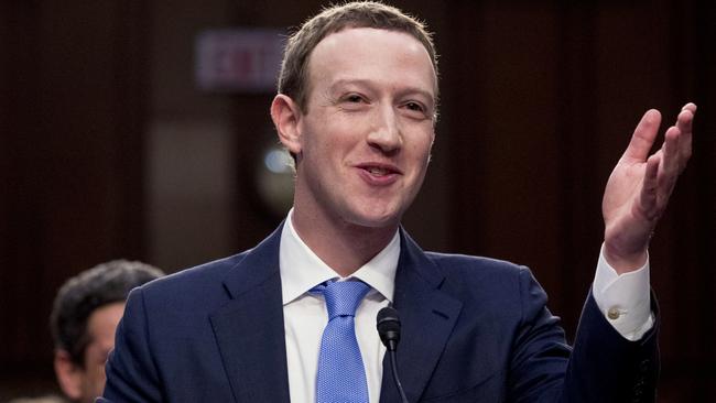 John Kennedy has attacked Mark Zuckerberg in the hearing. Picture: AP.