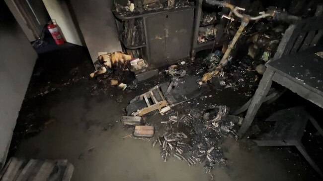 This Sydney unit was severely damaged in a fire caused by an exploding lithium-ion battery. Picture: NSW Fire and Rescue