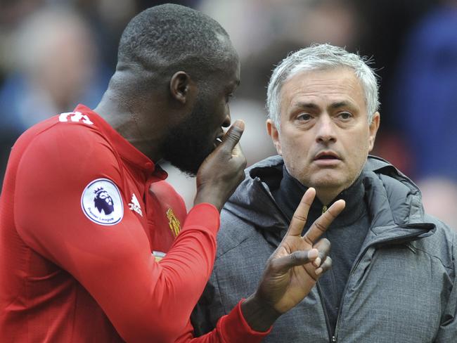 Jose Mourinho with Romelu Lukaku.