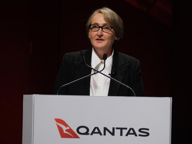 MELBOURNE, AUSTRALIA - NewsWire Photos NOVEMBER 3, 2023: Qantas CEO Vanessa Hudson is seen during the Qantas Annual General Meeting (AGM), in Melbourne.Picture: NCA NewsWire / Luis Ascui