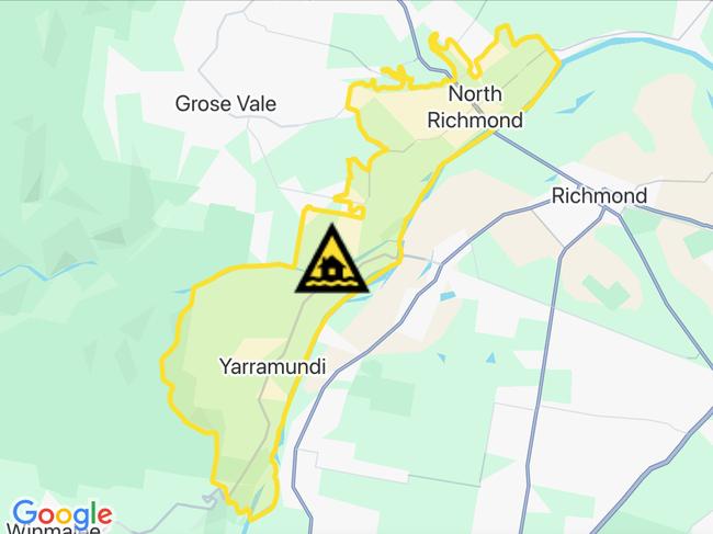 NSW floods: Suburbs at risk. Picture: Hazards Near Me NSW