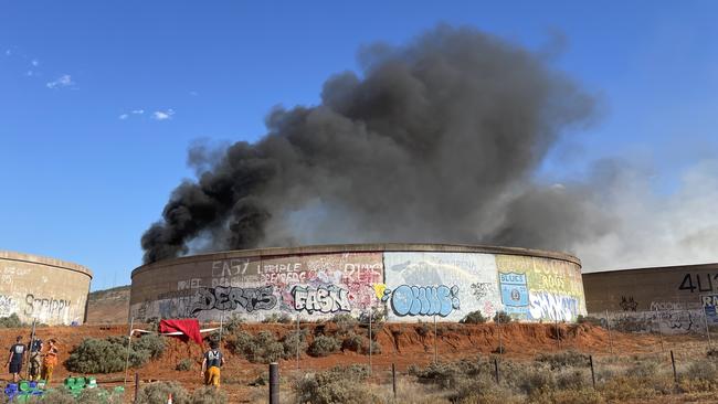 The Lincoln Gap container fire has the potential to burn all week. Picture: Isaac Selby