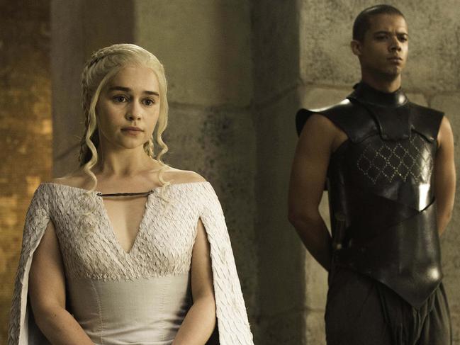 EMBARGOED JUL 11 SAT PAPERS Game Of Thrones actor Emilia Clarke as Daenerys Targaryen on Foxtel's showcase channel. Picture: Foxtel