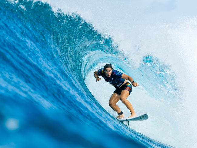 OÃÂ»AHU, HAWAII - FEBRUARY 8: Two-time WSL Champion Tyler Wright of Australia surfs in Heat 1 of the Semifinals at the Lexus Pipe Pro on February 8, 2025, at OÃÂ»ahu, Hawaii. (Photo by Brent Bielmann/World Surf League)