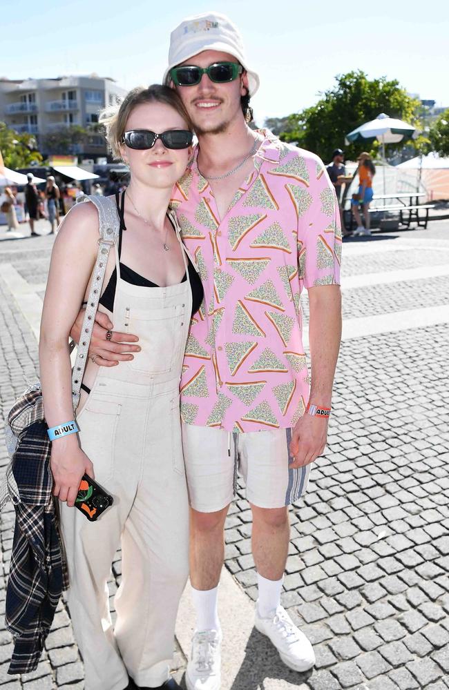 Taylah Cahill and Justin Wood at Caloundra Music Festival. Picture: Patrick Woods.