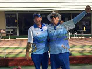 HAPPY DAYS: Airlie Beach duo John Beach Junior and Nik Fernbach landed success in the B Grade men's pairs in Mackay last week.