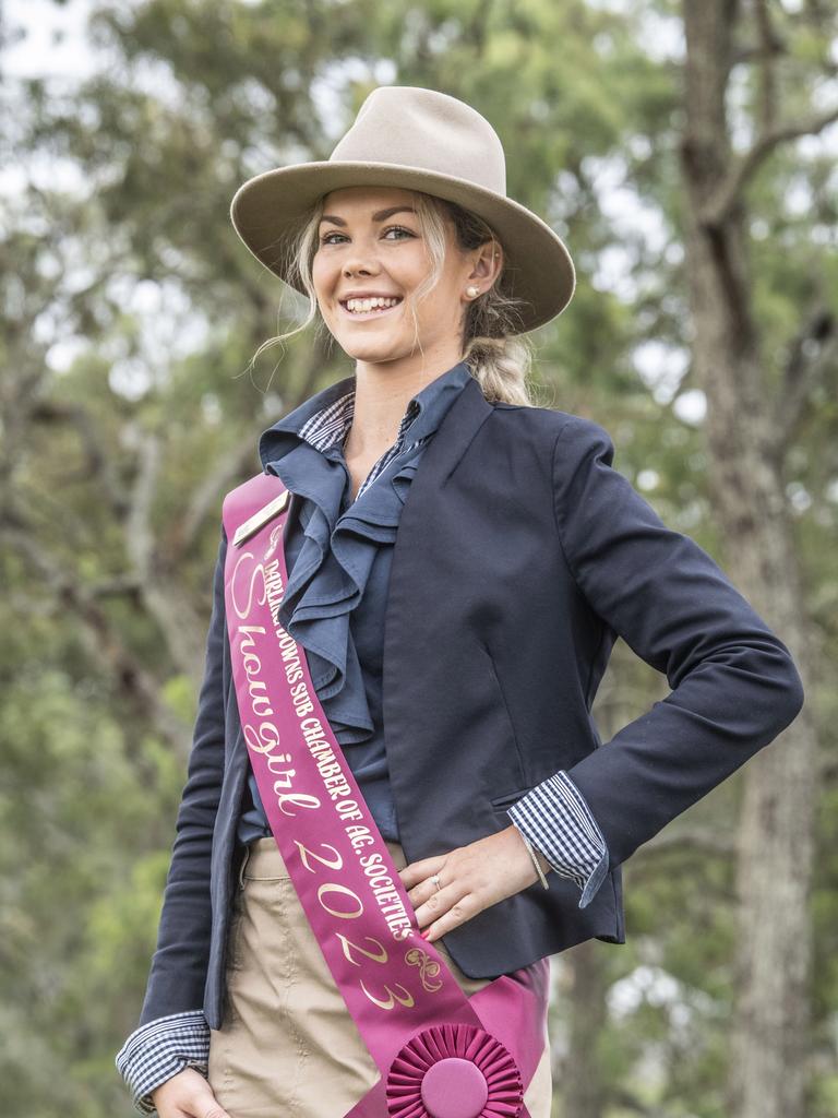 Crows Nest showgirl Elly Close 18yo is named Darling Downs showgirl. Toowoomba Royal Show. Picture: Nev Madsen