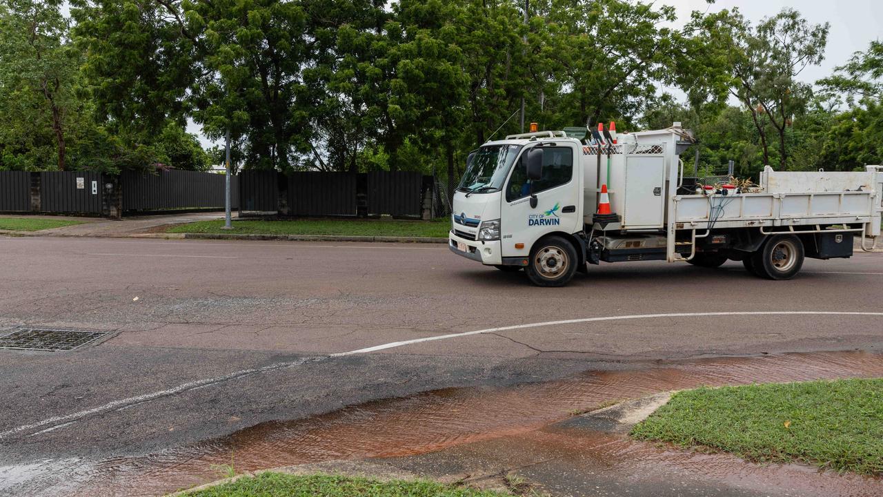 Workers at City of Darwin could be seen driving around Leanyer on Friday. Picture: Pema Tamang Pakhrin