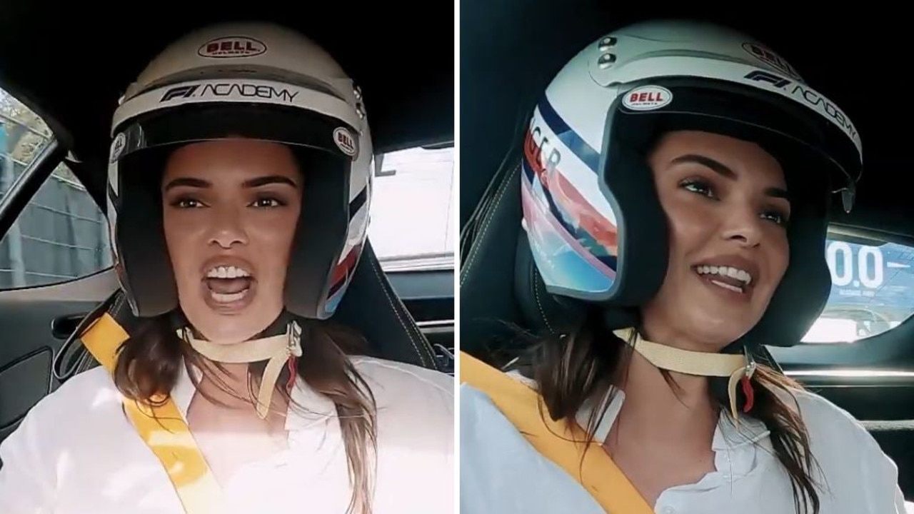 Kendall Jenner during the hot laps.