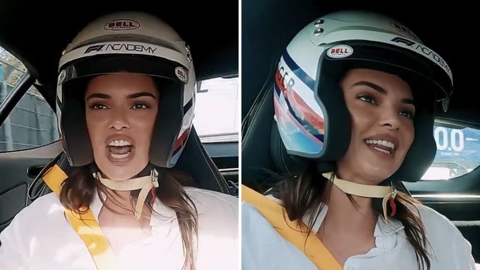 Kendall Jenner during the hot laps.