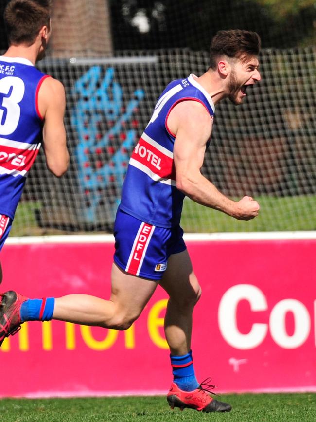 Kane Barbuto celebrates a goal. Picture: Jamie Morey