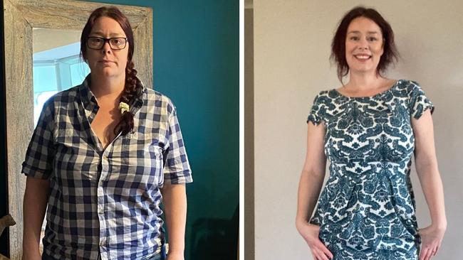 Before and after: Rebecca Johnson's weight loss transformation can be revealed.