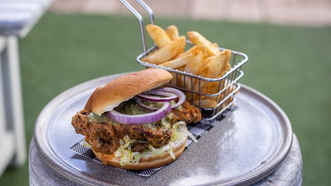 The Dirty Bird burger with Southern fried chicken. Picture: David Kelly.