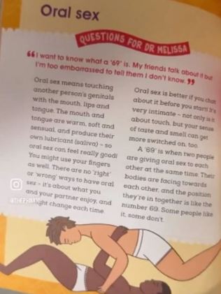 A page about oral sex in the new book. Picture: Instagram/Primod