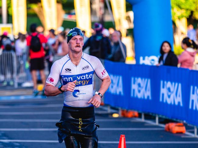 Competitors in the Ironman 70.3 Tasmania in Hobart Picture: Linda Higginson