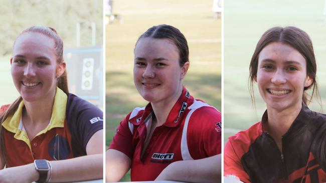 (L-R) Alyssa Mollema, Anna Twining and Sophia Southall, World Archery Youth Championships, Ireland, 2023. Picture: Supplied.