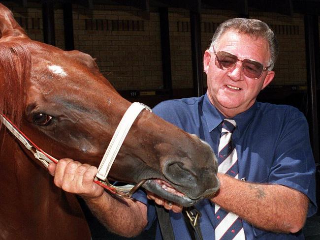 Racehorse trainer Cliff Bashford with Aureas Dream. Turf P/