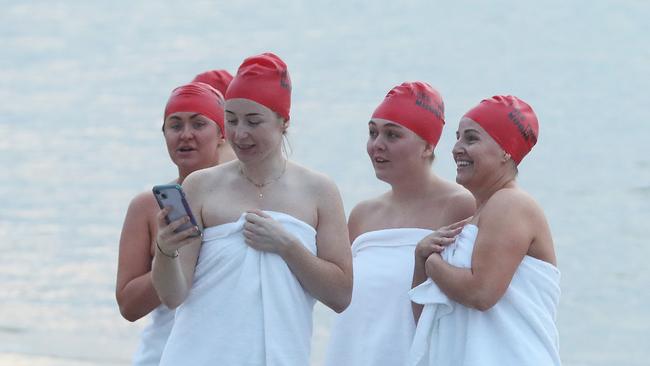 Dark Mofo 2023 Nude Solstice Swim at Long Beach Sandy Bay. Picture: Nikki Davis-Jones