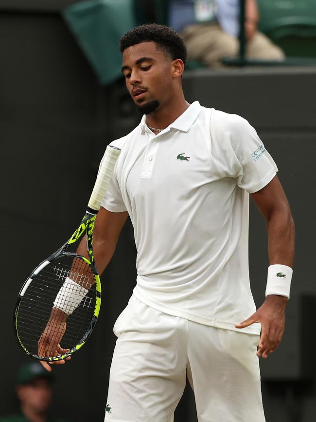 Arthur Fils’ serve fell apart in the fourth set. Picture: Sean M. Haffey/Getty