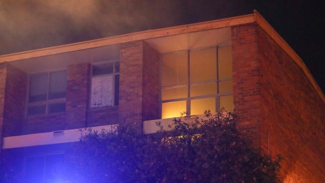 The fire sweeps through a classroom. Picture: Dean Asher