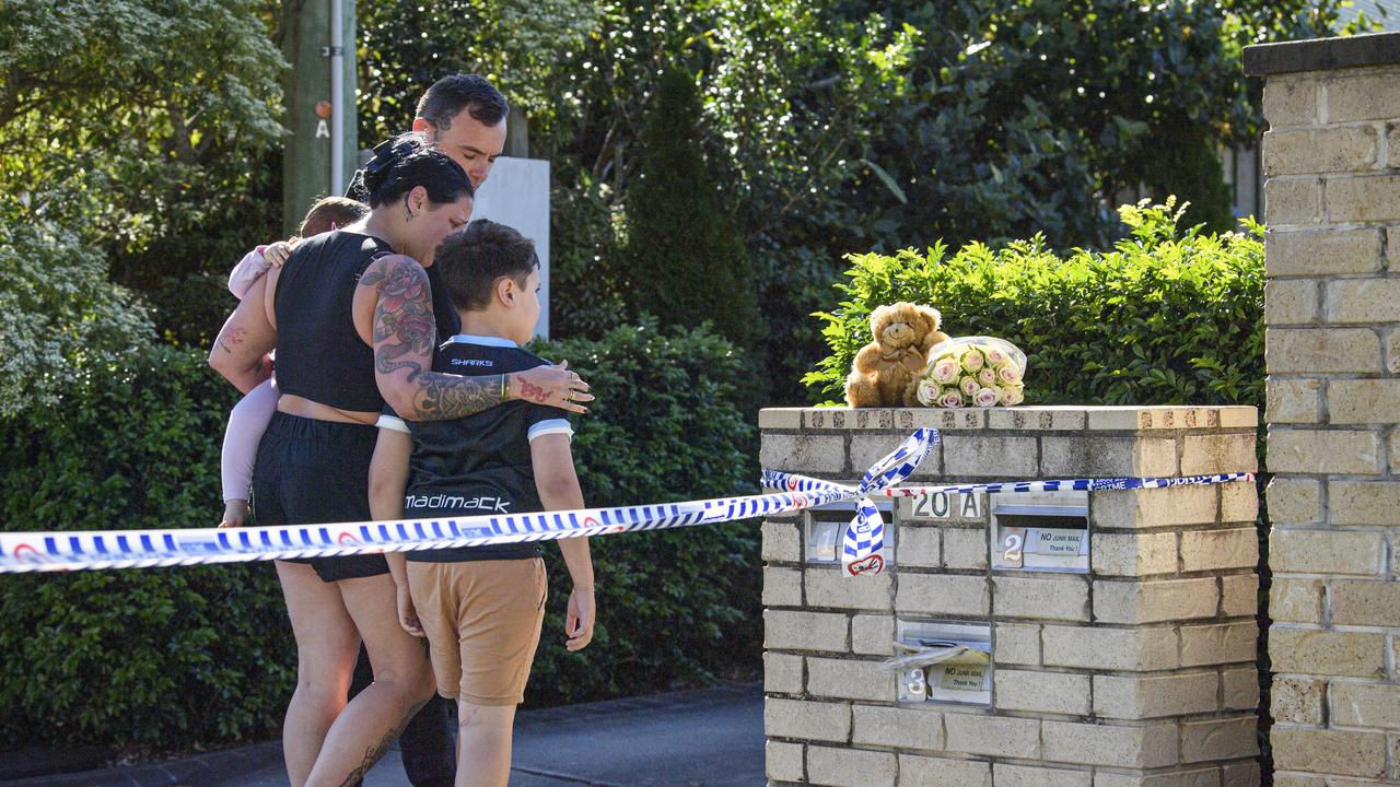 Neighbours leave a flowers and a teddy following a fatal house fire in Harristown, Thursday, May 8, 2025. Picture: Kevin Farmer