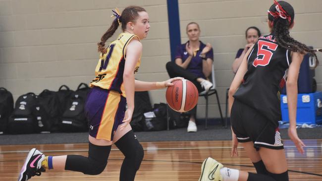 Basketball Queensland under-14 girls state championships, Division 2, Southern District Titans versus South West Metro Pirates at CQUniversity in Rockhampton on June 30, 2024.