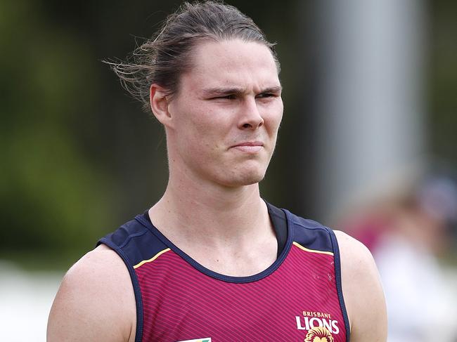 Eric Hipwood pictured at the start of the Brisbane Lions pre season training at Yeronga, Brisbane 29th of November 2021.  (Image/Josh Woning)