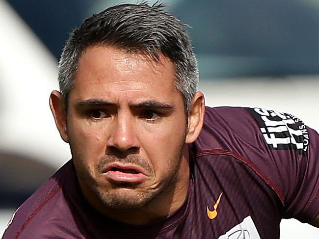 Corey Parker. The Brisbane Broncos training at Red Hill in Brisbane. Pic Peter Wallis