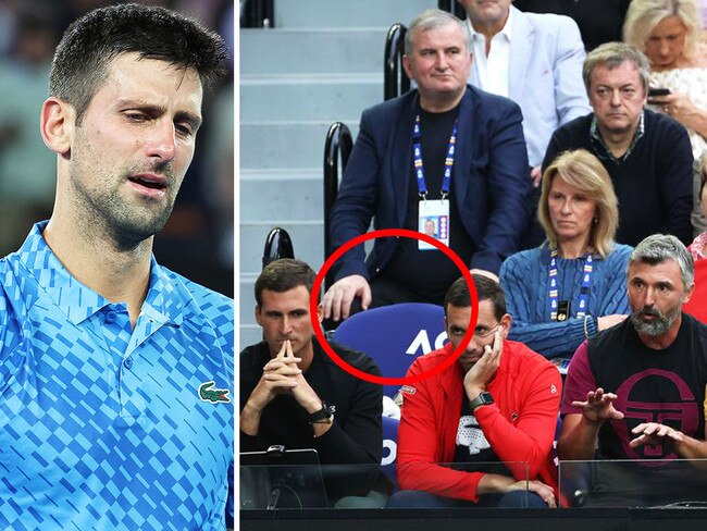 Novak was sad to not have his father courtside. Pic: Getty