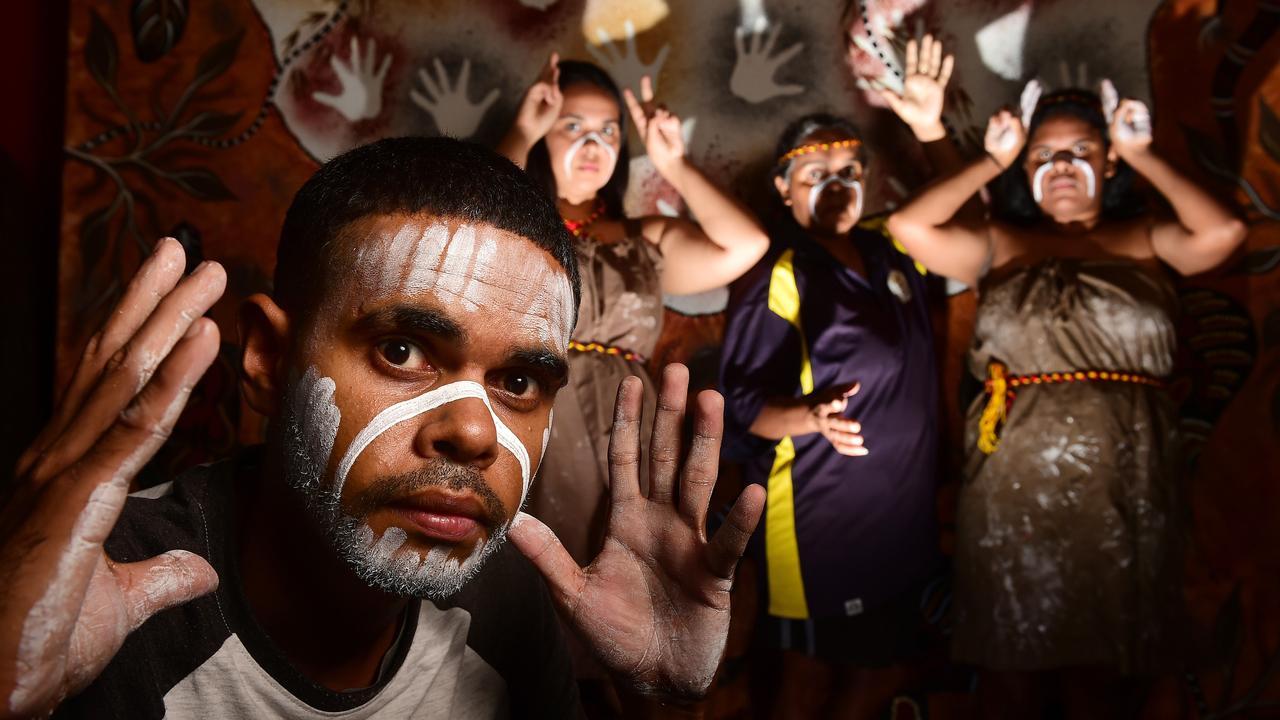 Survival Day events in Townsville have been postponed to February due to the weather. Pictured are Stephen Sailor (front), Michona Warria, Linda Oliver and Tyra Oliver getting ready to take part in the event in 2018.