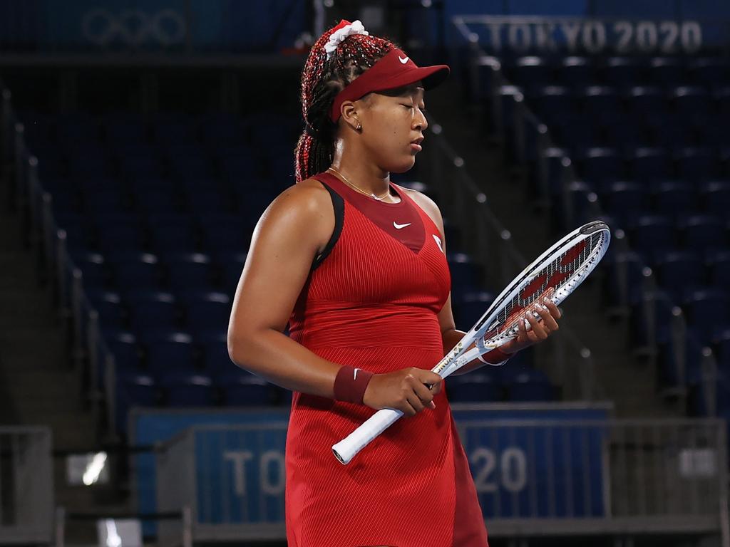 Naomi Osaka became emotional while talking to reporters.