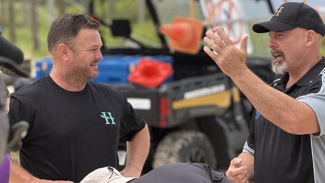 Heads of Noosa’s Lance Masterton with Matthew Neale, who rescued a father and son pair last week.