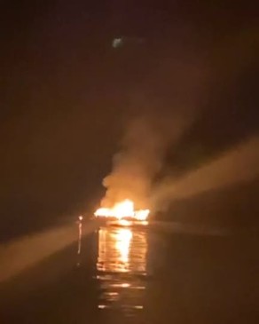 Boat fire on Friday April 9