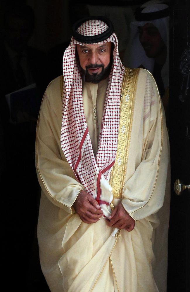 President of the United Arab Emirates, His Highness Sheik Khalifa bin Zayed Al Nahyan, in London in 2013. Picture: Oli Scarff/Getty Images