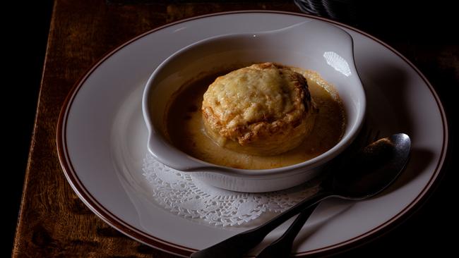 The onion and gruyere souffle at La Cache a Vin. Picture: David Kelly