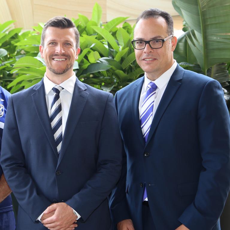 Bulldogs CEO Aaron Warburton and John Khoury.