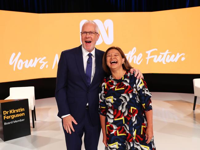 9/2/18: ABC Annual Public meeting at Ultimo, Sydney. Chairman Justin Milne and Managing director Michelle Guthrie after todays meeting. John Feder/The Australian.