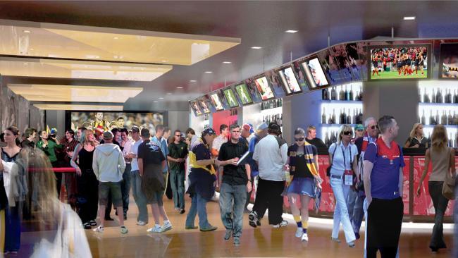 An artist's impression of a refurbished sports bar as part of the $55m redevelopment.