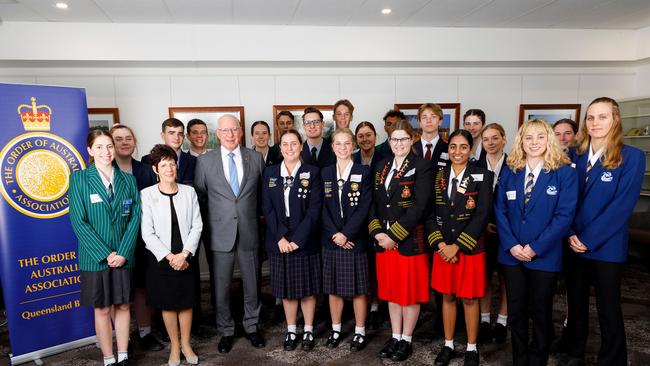 HE Mrs Hurley and HE Governor General David Hurley AC DSC with local High School leaders. PHOTO: Contributed