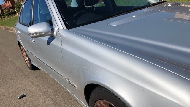 The damaged cars were parked on a dead-end street, Jacana Pl, overnight.