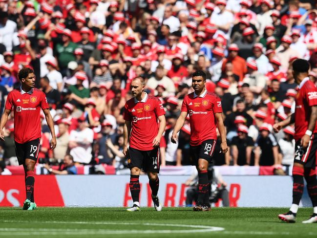 Manchester United was left dazed by Manchester City’s opening goal. Picture: Shaun Botterill/Getty Images