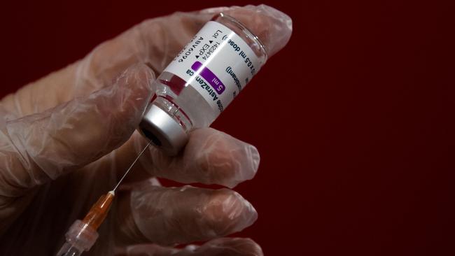 A health worker prepares a dose of the AstraZeneca vaccine. Picture: Tiziana Fabi/AFP